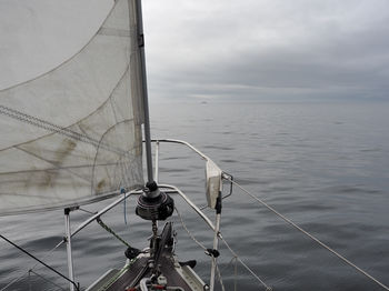 Sailboat sailing in sea