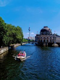 Beautiful day and boat ride at museum island in berlin,  germany.