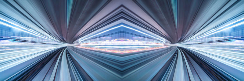 Digital composite image of illuminated tunnel