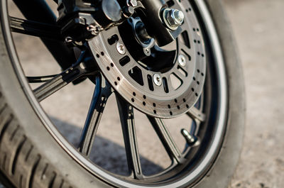 Close-up of bicycle wheel