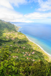 High angle view of sea against sky