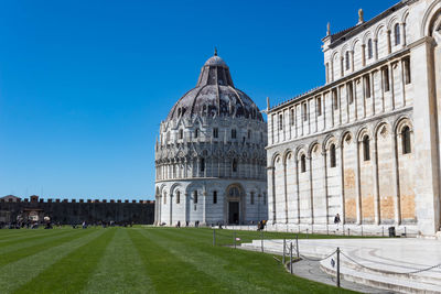 View of historical building against blue sky