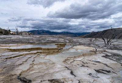 View of landscape against cloudy sky