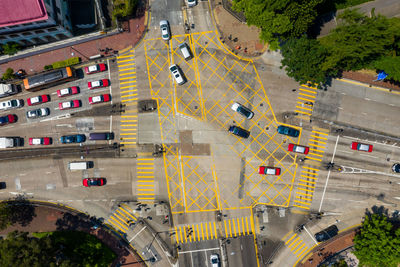 High angle view of traffic on road