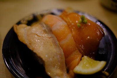 Close-up of meal served in plate