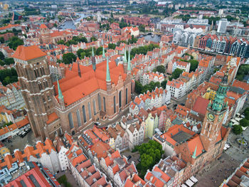 High angle view of residential district