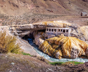 High angle view of rock formations