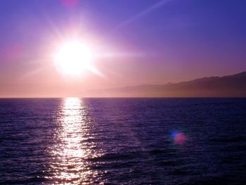 Scenic view of sea at sunset