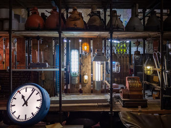 Interior of illuminated clock