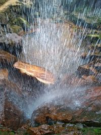 Water splashing on rocks