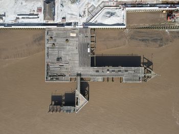 High angle view of building under construction