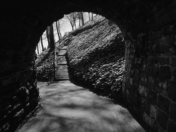 Tunnel seen through cave