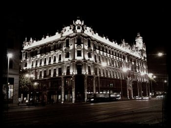 Illuminated city at night