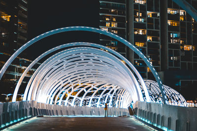 Illuminated modern building at night