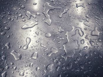 Full frame shot of wet glass window