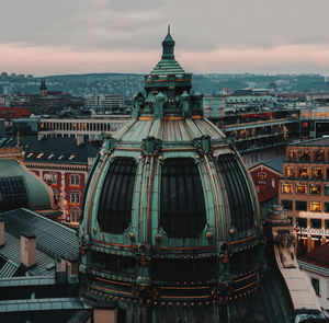 Aerial view of buildings in city