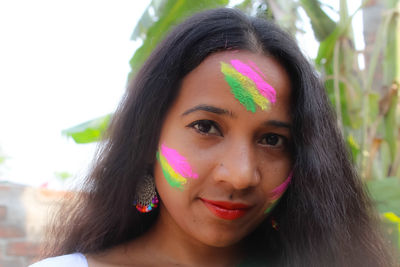 Close-up portrait of a beautiful young woman