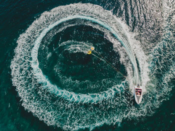 High angle view of swimming pool in sea