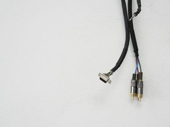 Close-up of cables on wall