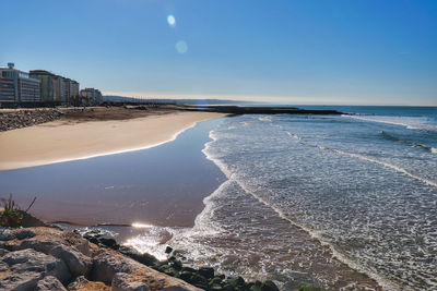 Scenic view of beach against sky