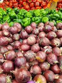 Full frame shot of vegetables at market stall