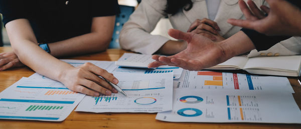 Business people working on table