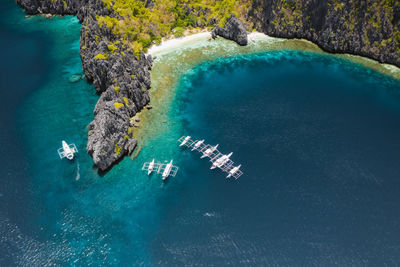 High angle view of island in sea