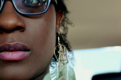 Close-up portrait of young woman