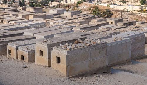 Jerusalem, israel, 10 september, 2018.  old jewish graves on the mount of olives in jerusalem