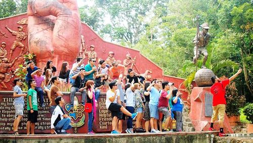 Group of people in temple