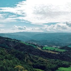 High angle view of landscape against sky