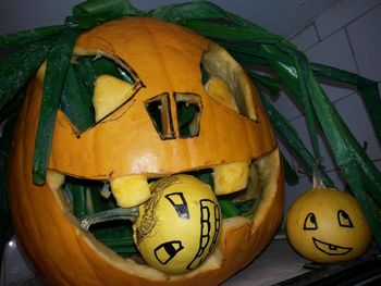 Close-up of halloween pumpkin