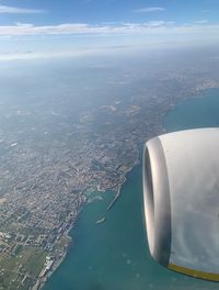 Aerial view of sea against sky