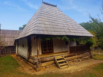 Exterior of old building against sky