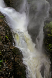 View of waterfall in forest