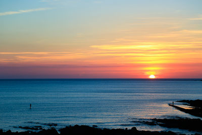 Scenic view of sea at sunset