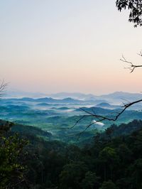 Scenic view of landscape against sky during sunset