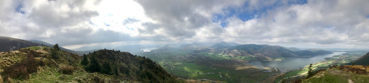 PANORAMIC VIEW OF LAND AND TREES AGAINST SKY