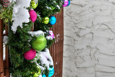 Christmas decorations on table