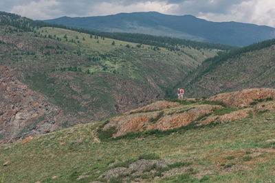 Scenic view of landscape against mountains