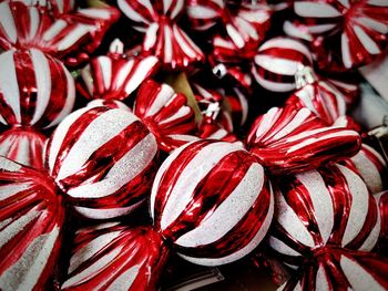 Full frame shot of christmas ornaments