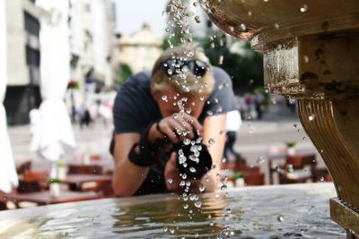 Water splashing in water