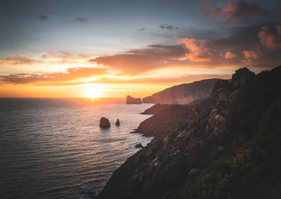 Moody sunset at nebida pan di zucchero