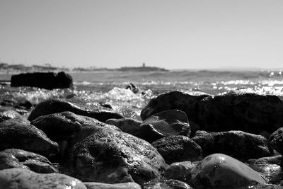 View of rocks on beach