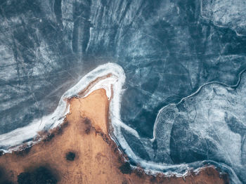 Aerial view of frozen sea