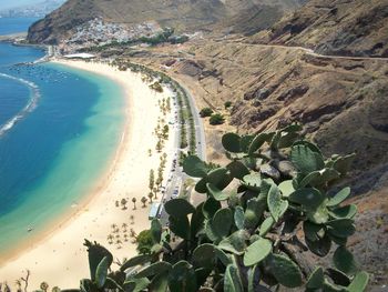 High angle view of beach