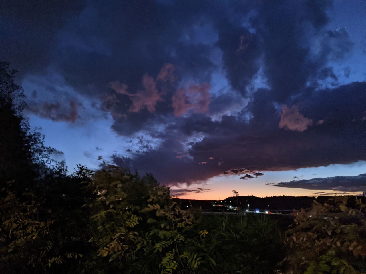 sky, cloud, environment, landscape, evening, nature, sunset, beauty in nature, dusk, scenics - nature, plant, land, dramatic sky, night, horizon, no people, darkness, tree, mountain, storm, outdoors, cloudscape, tranquility, blue, storm cloud, dark