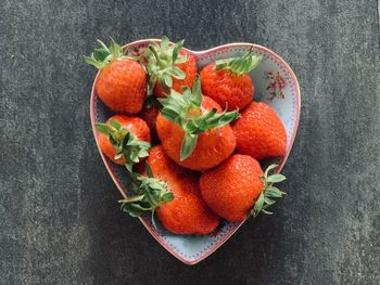 High angle view of fruits in bowl