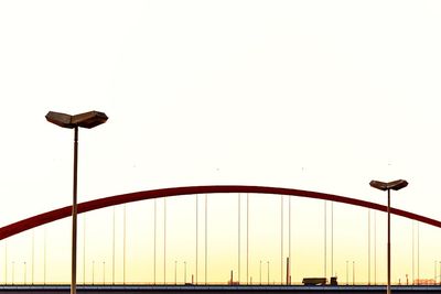 Low angle view of street light against clear sky