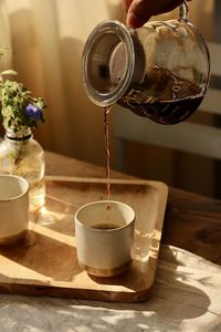 Close-up of coffee on table